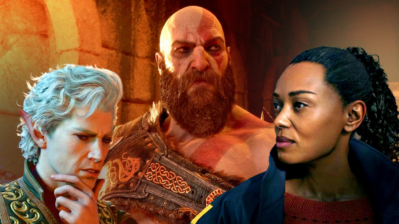 Charaktere aus Baldur's Gate 3, God of War Ragnarök und Alan Wake 2