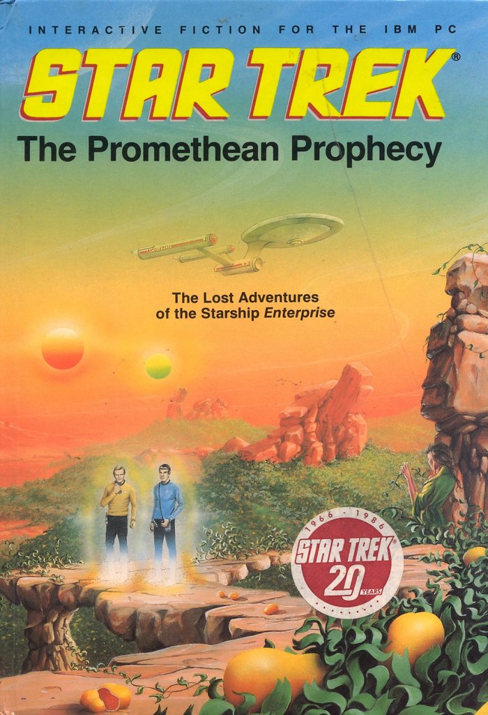 The Promethean Prophecy, eines von zwei frühen Star-Trek-Text-Adventures vom Verlag Simon & Schuster