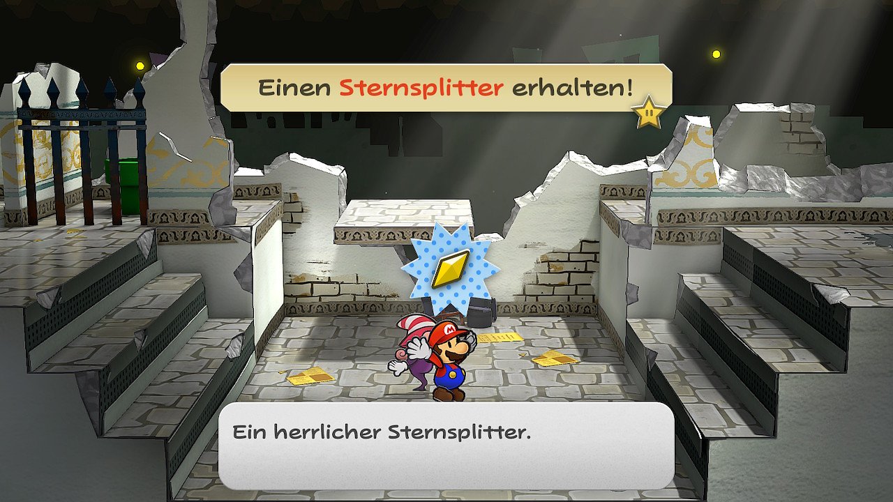 Mario findet einen Sternsplitter in den Katakomben