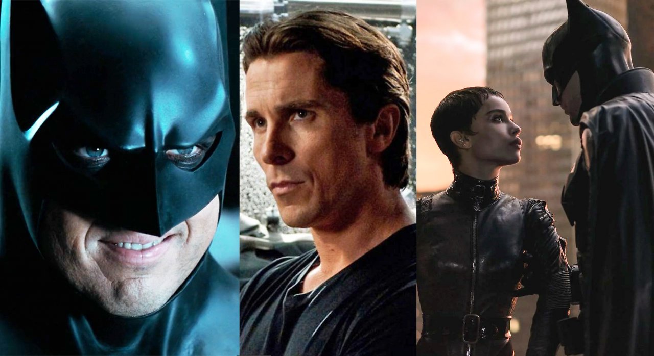 Micheal Keaton, Christian Bale und Robert Pattinson als Batman.