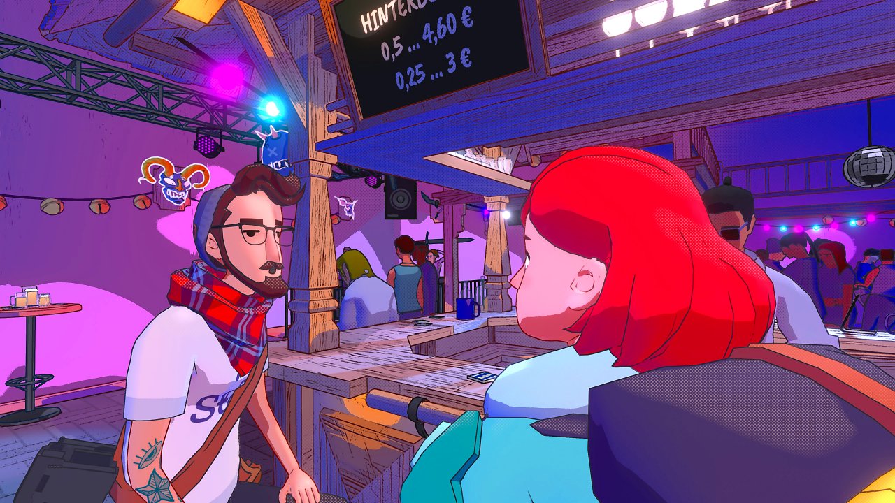 Luisa führt ein Gespräch in der Bar