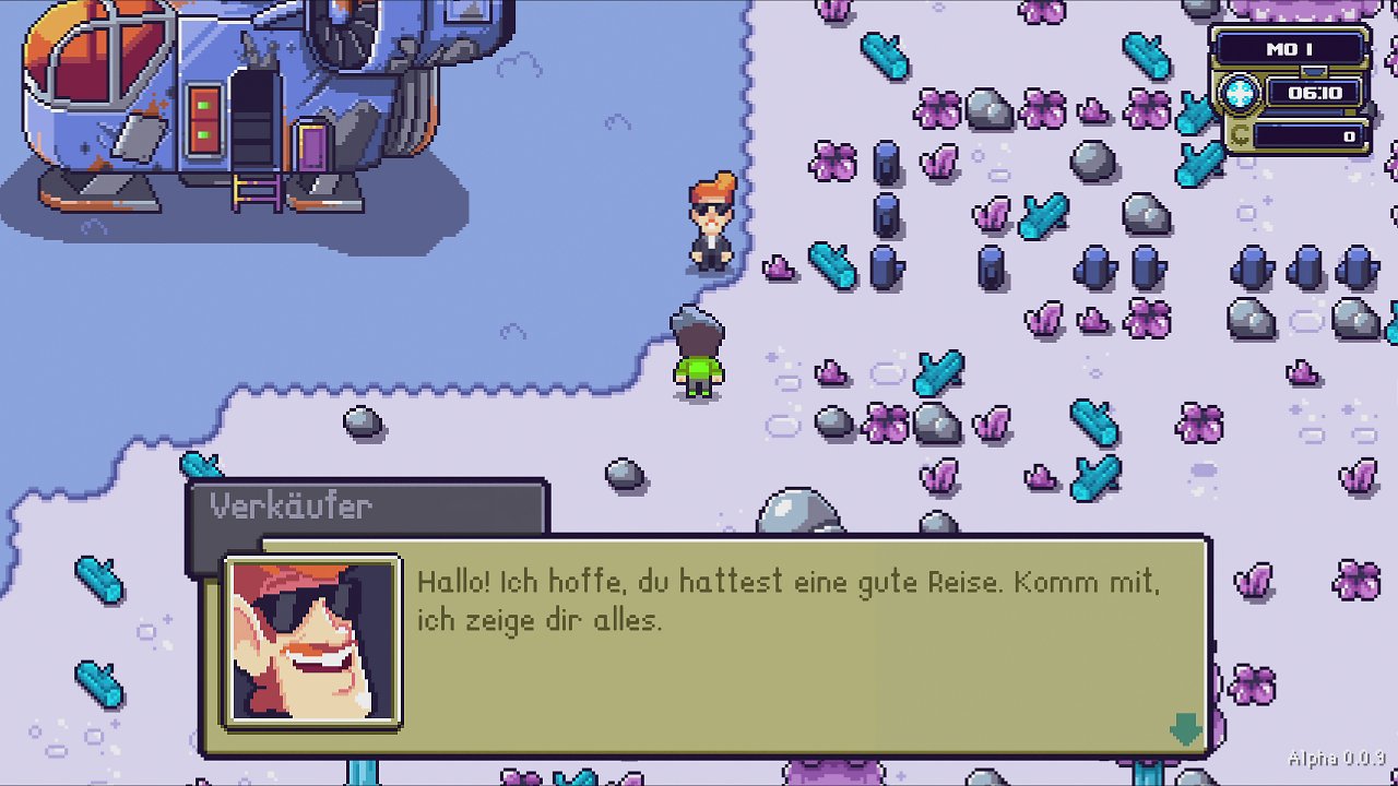 Dialog mit einem Verkäufer.