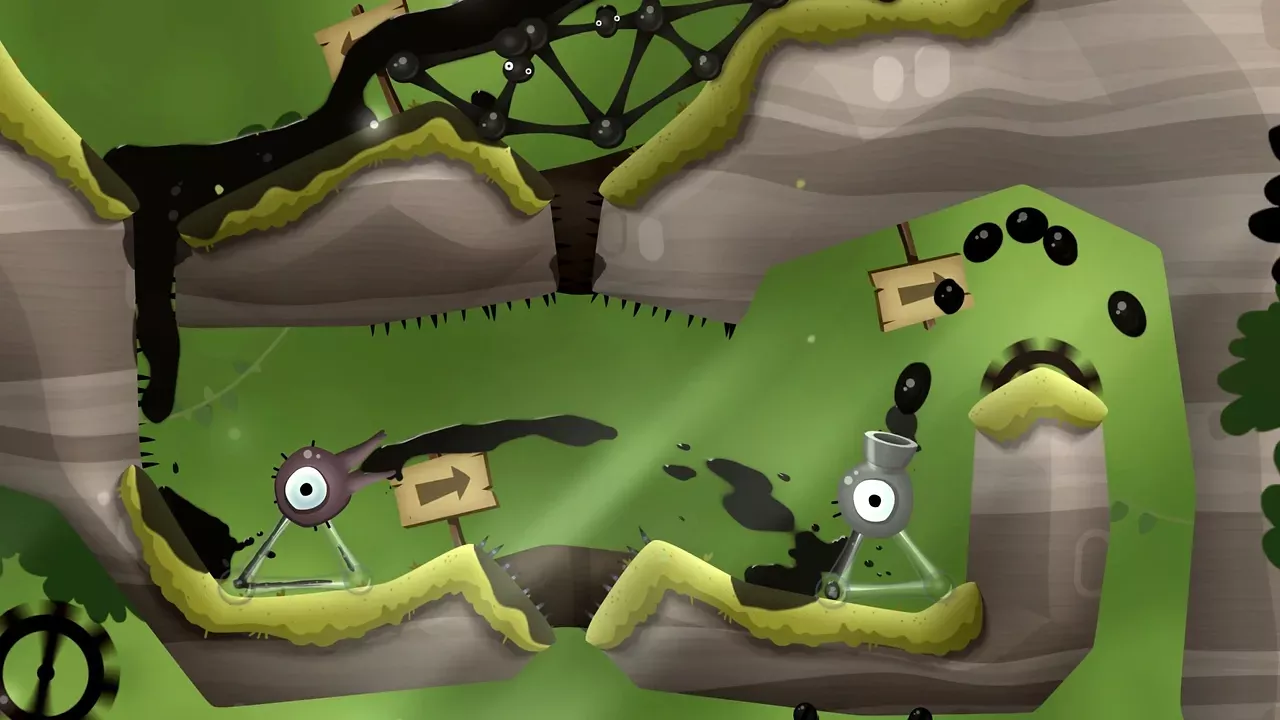 Flüssigkeit wird durch bestimmte Bereiche geleitet in World of Goo 2.