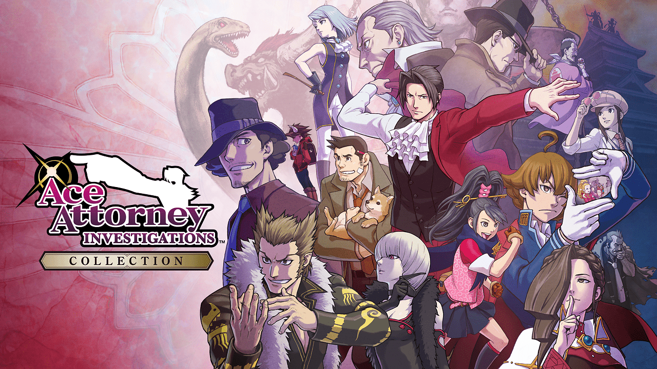 Das offizielle Banner der Miles Edgeworth Collection zeigt alle vorkommenden Figuren.