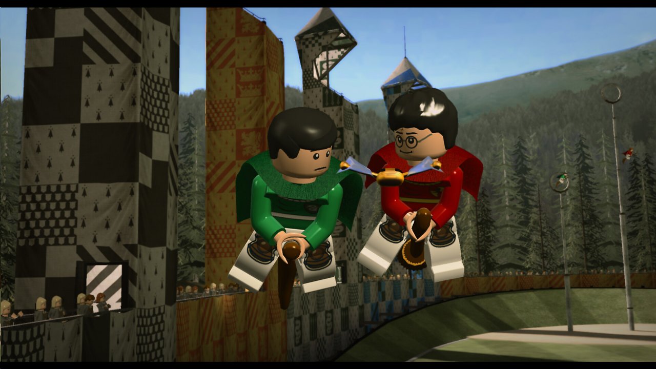 Harry Potter spielt Quidditch.