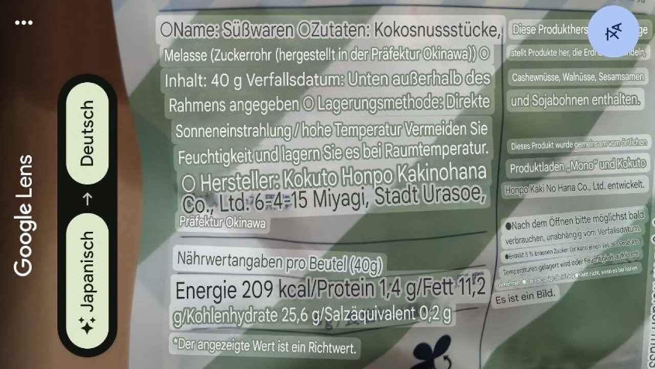 [13/12/2024] Zutaten-Check: Alles klar, dieser leckere Snack ist einfach nur ein Haufen Kokosnuss mit Melasse - keine verstecken Fischflocken oder Bacon-Stücke. Der Vegetarier freut sich.
