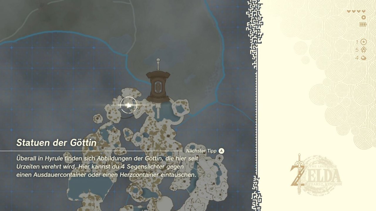 Die Weltkarte in THe Legend of Zelda: Tears of the Kingdom.
