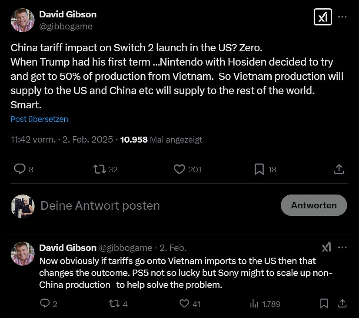 Twitter Post von David Gibson