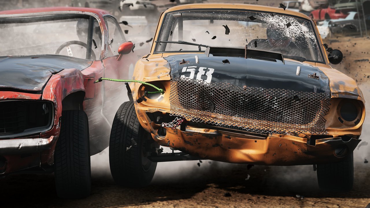 Ein Fahrer rammt ein anderes Auto in Wreckfest 2