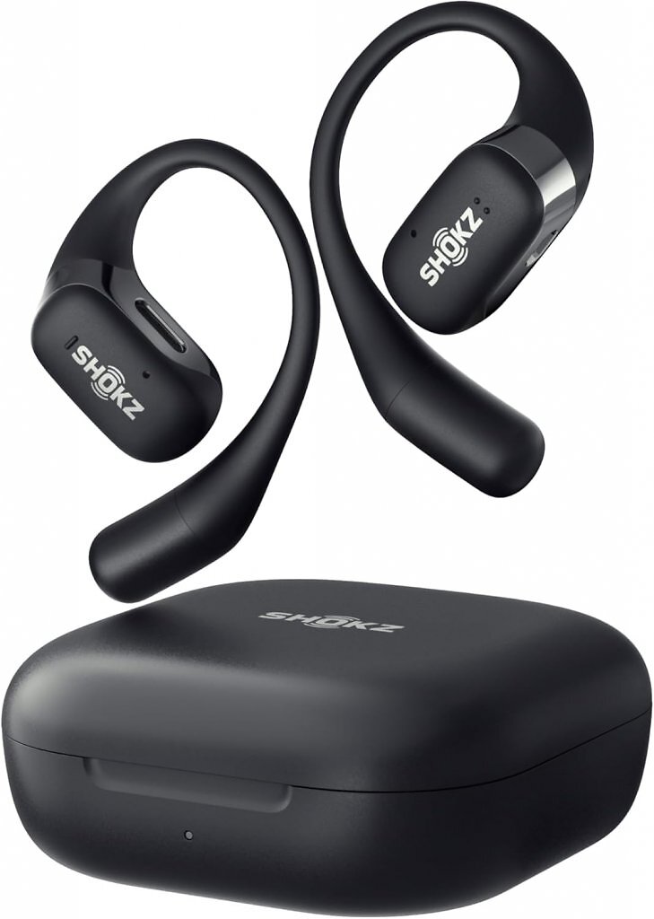 Ungewöhnliches Design: Die OpenFit von Shokz haben sich optisch von vielen Konkurrenzprodukten ab.