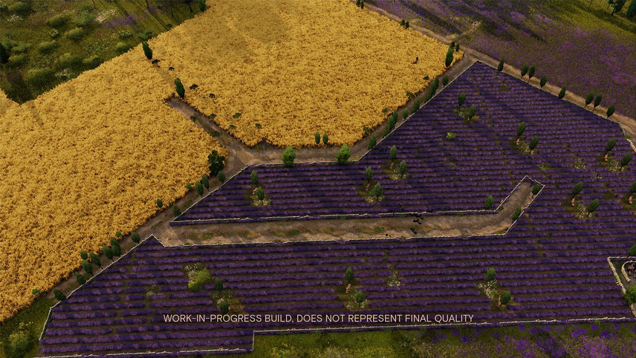 Verschiedene Straßen und Felder in Anno 117.
