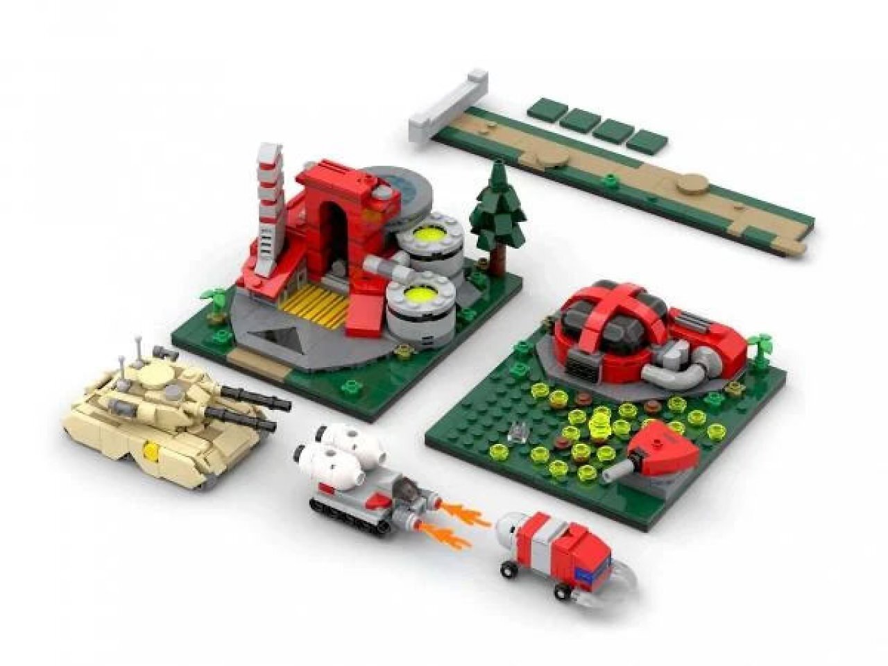 Die inofiziellen Command-and-Conuer-Sets von Bluebrixx kommen mit Mammutpanzer und Tiberium-Raffinerie