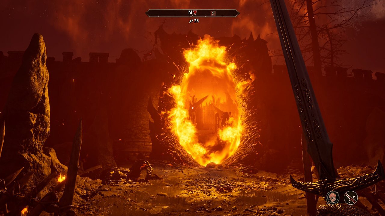 Ein flammendes Tor in Oblivion Remastered.