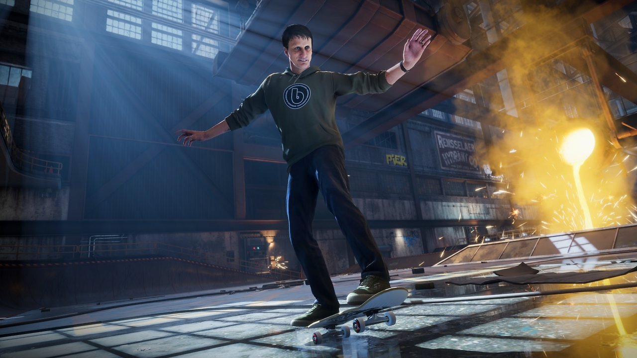Tony Hawk in Industriehalle