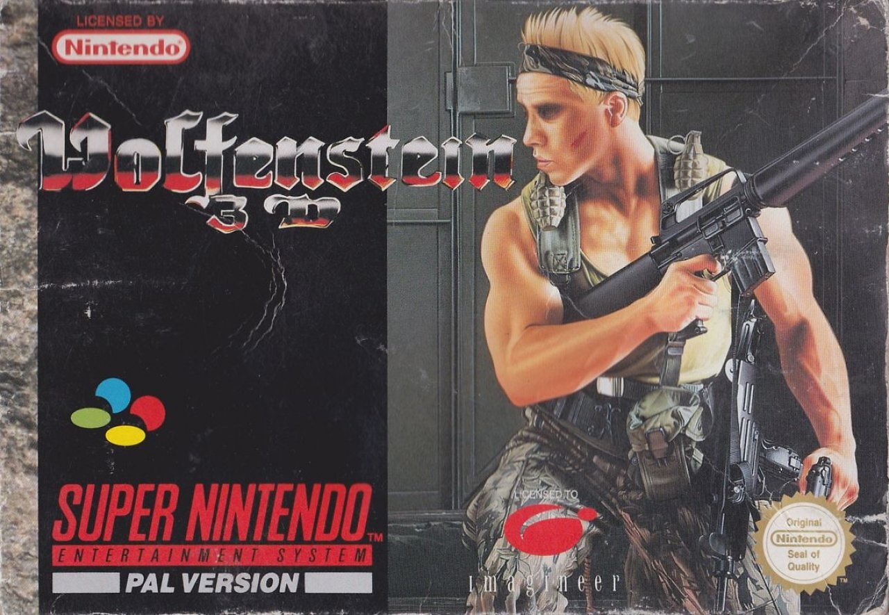 Ein Cover von Wolfenstein 3D für das Super Nintendo.