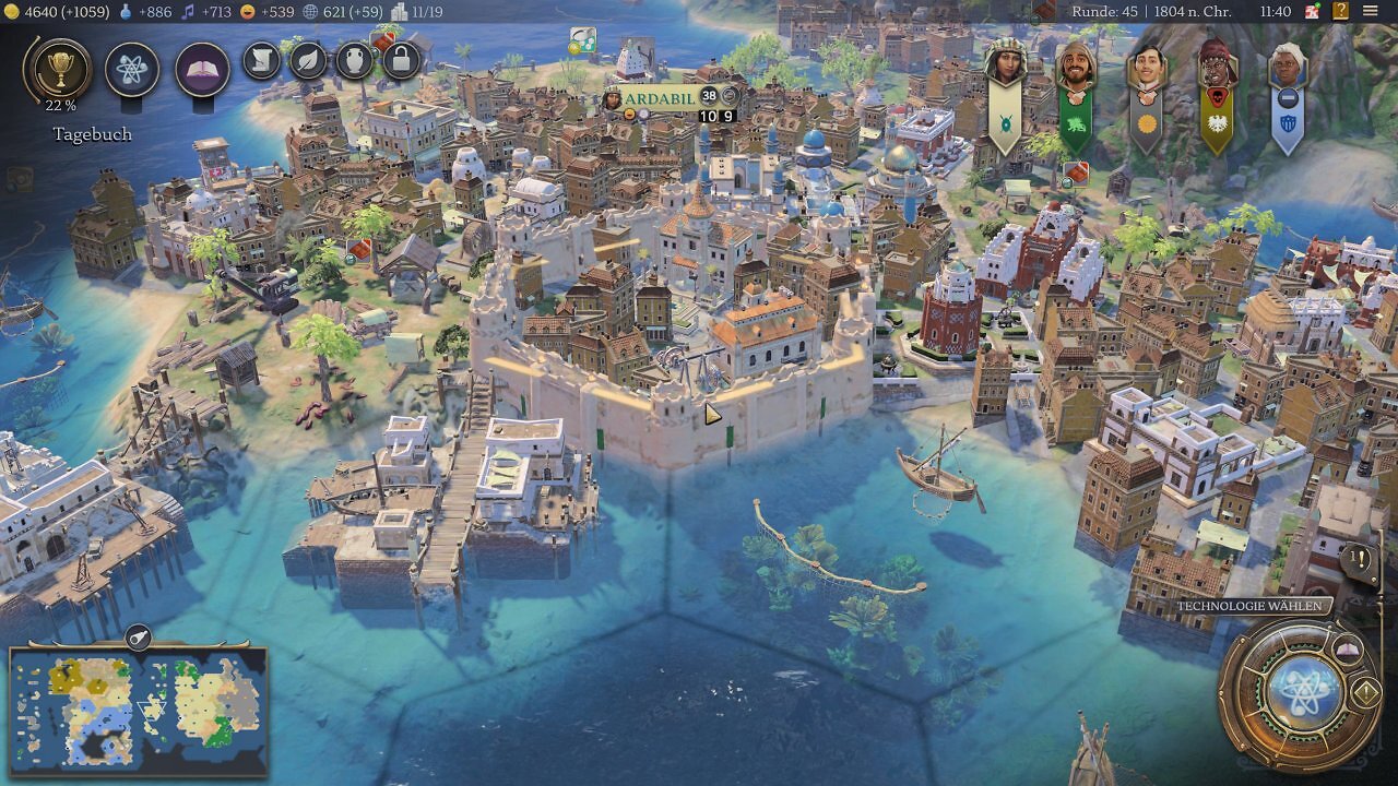 Eine Stadt in Civilization 7 auf Switch 2