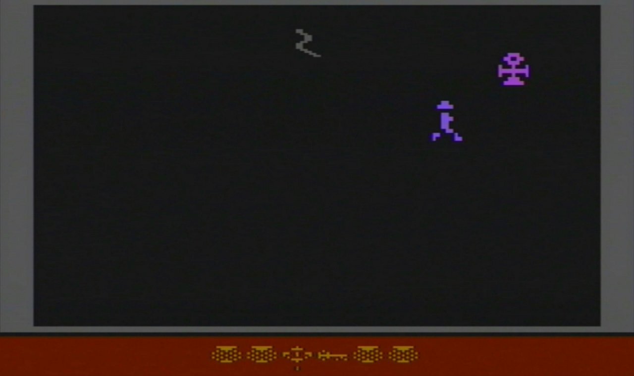 [31/07/2025] Schatzkammern sehen bekanntlich extrem prachtvoll aus. Auch das Atari 2600 gibt bei dieser Szene in Raiders of the lost Ark alles, was es hat (128 Byte RAM z.B.).
