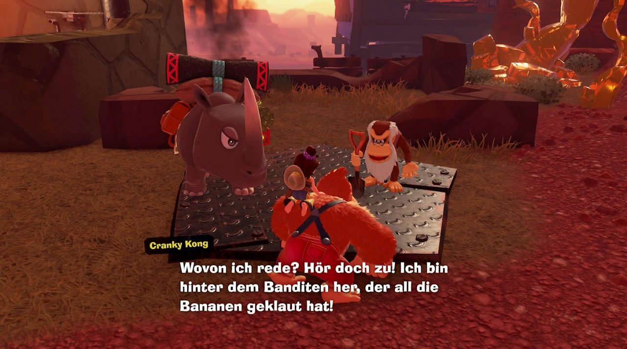 Cranky und Rambi können in jeder Schicht gefunden werden.
