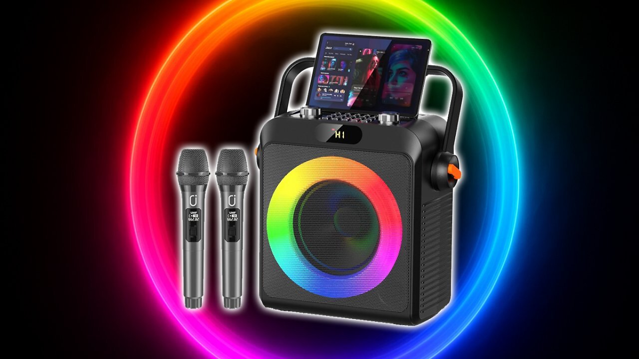 [16/07/2025] JYX Karaoke mit 2 Mikrofonen, Bluetooth-Karaoke-Lautsprecher und DJ-Lichtern für Erwachsene und Kinder, PA System mit Mikrofon, Karaoke, tragbar, für Partys zu Hause, im Freien Amazon Angebot