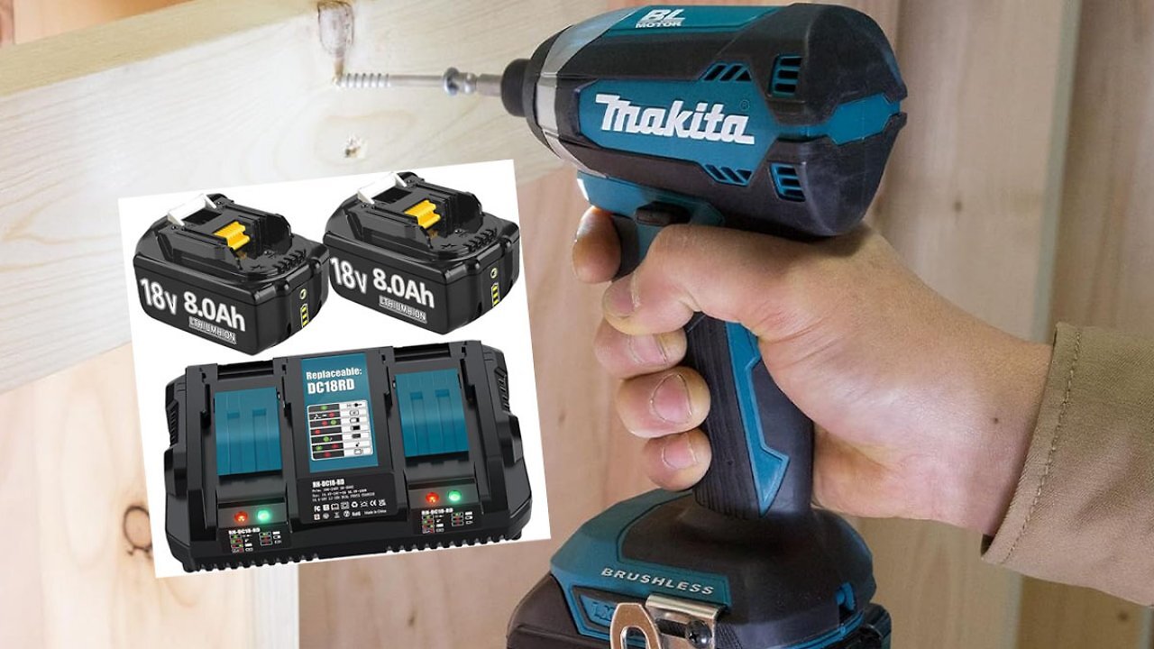 Warum mehr bezahlen? Spar-Set mit 2x 18V-Akku 8,0 Ah für Makita + Doppel-Lader rutscht unter 70€