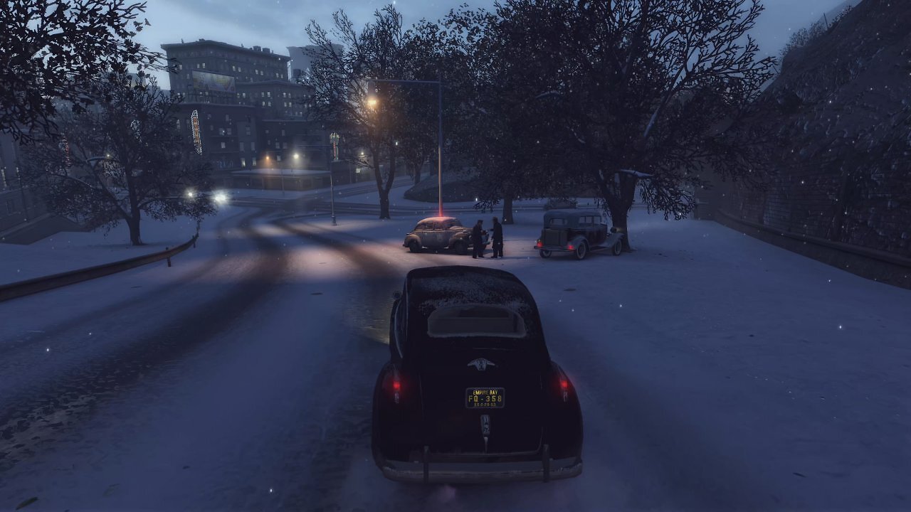 [01/08/2025] Let it snow, let it snow, let it snow: Zu Spielbeginn fällt in Mafia 2 ordentlich Schnee.