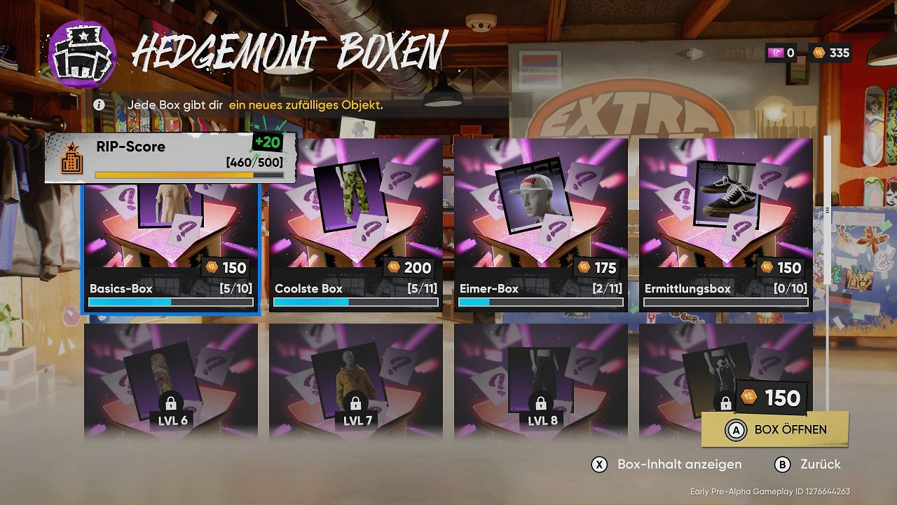 [27/08/2025] Klamotten müssen entweder gekauft oder in Lootboxen gezogen werden.