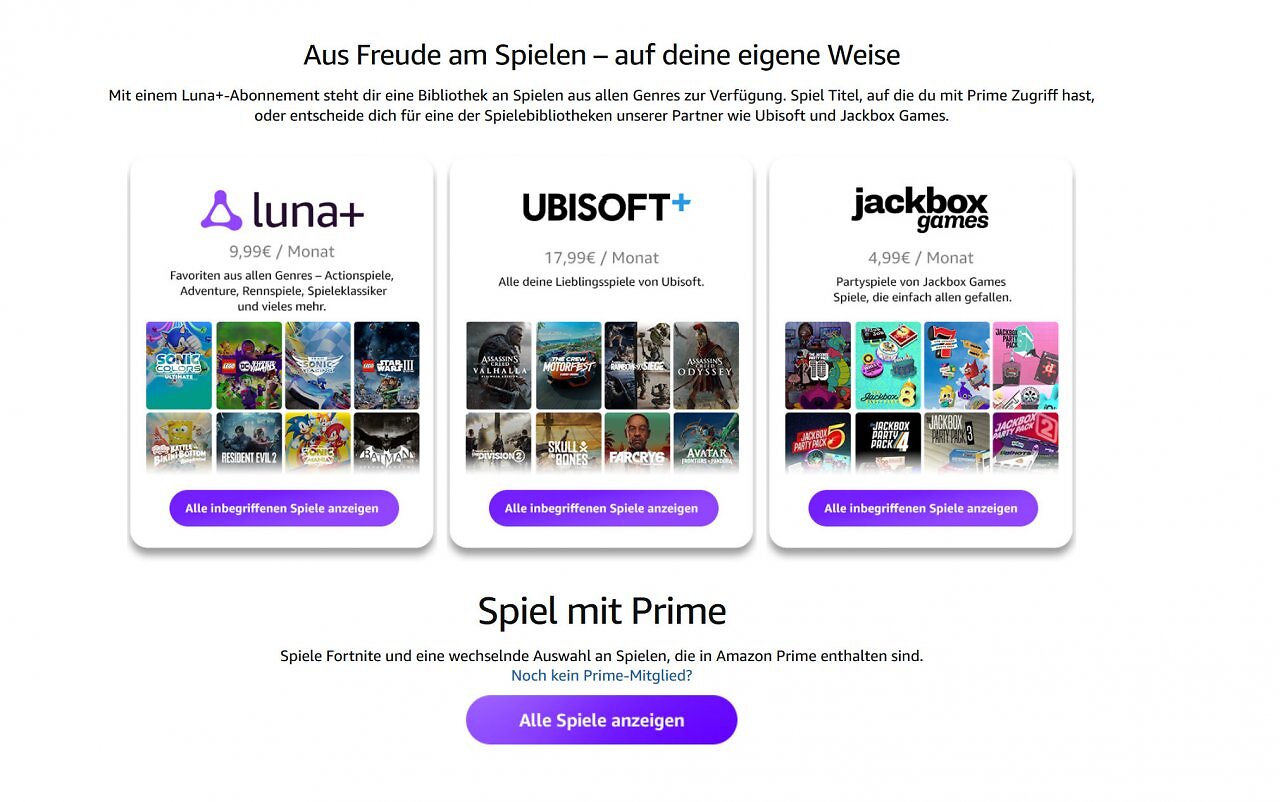 Amazon Luna Pakete