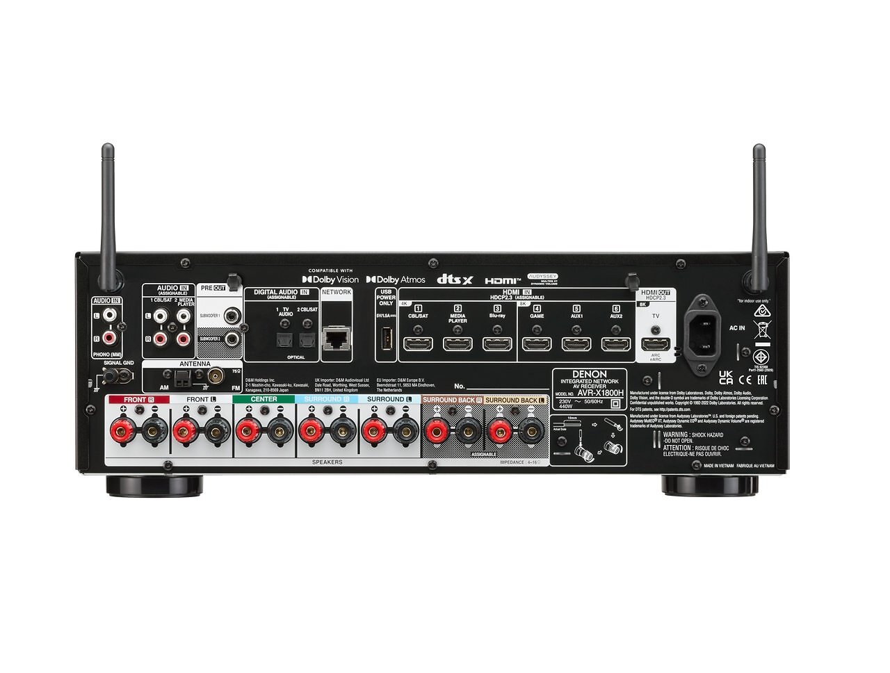 Danon AVR-X1800H Anschlusspanel
