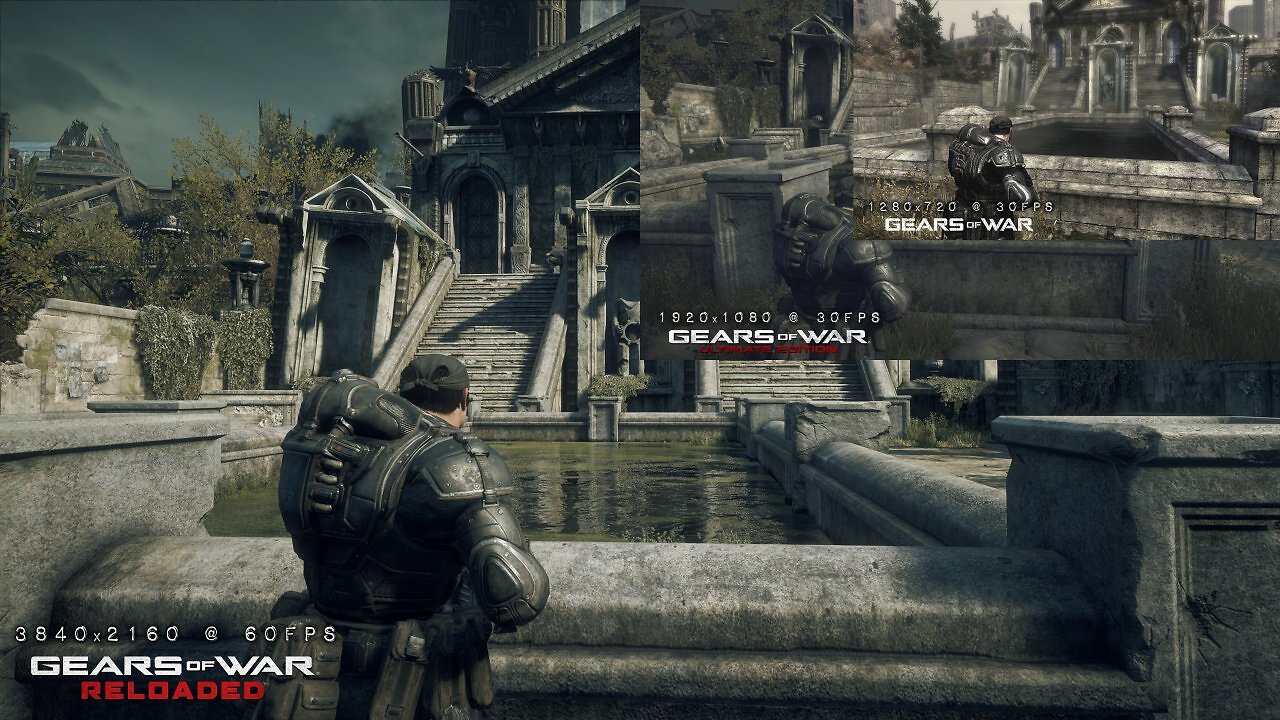 2006 lief Gears of War noch in 720p auf der Xbox 360. 2016 gab's das Remaster mit neuen Grafiken und 1080p. Die neue Reloaded-Version legt nun nochmal ein paar Grafikschippen drauf.