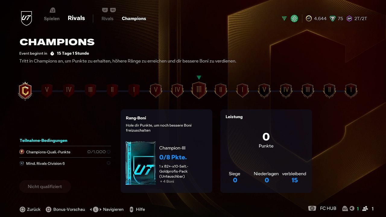 [19/09/2025] In Champions entfallen die Play-Offs. Jeder, der genug Punkte gesammelt hat, darf sich in der Weekend League beweisen.