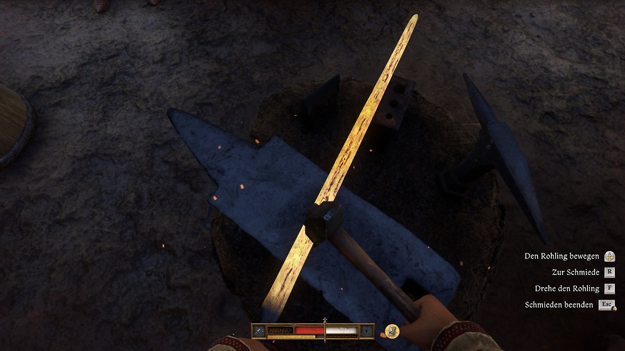 [19/09/2025] Im DLC spielt Crafting eine wichtigere Rolle als im Hauptspiel. Habt ihr Stahl, Parierstange und Griff im Inventar, kann das Schmieden losgehen.