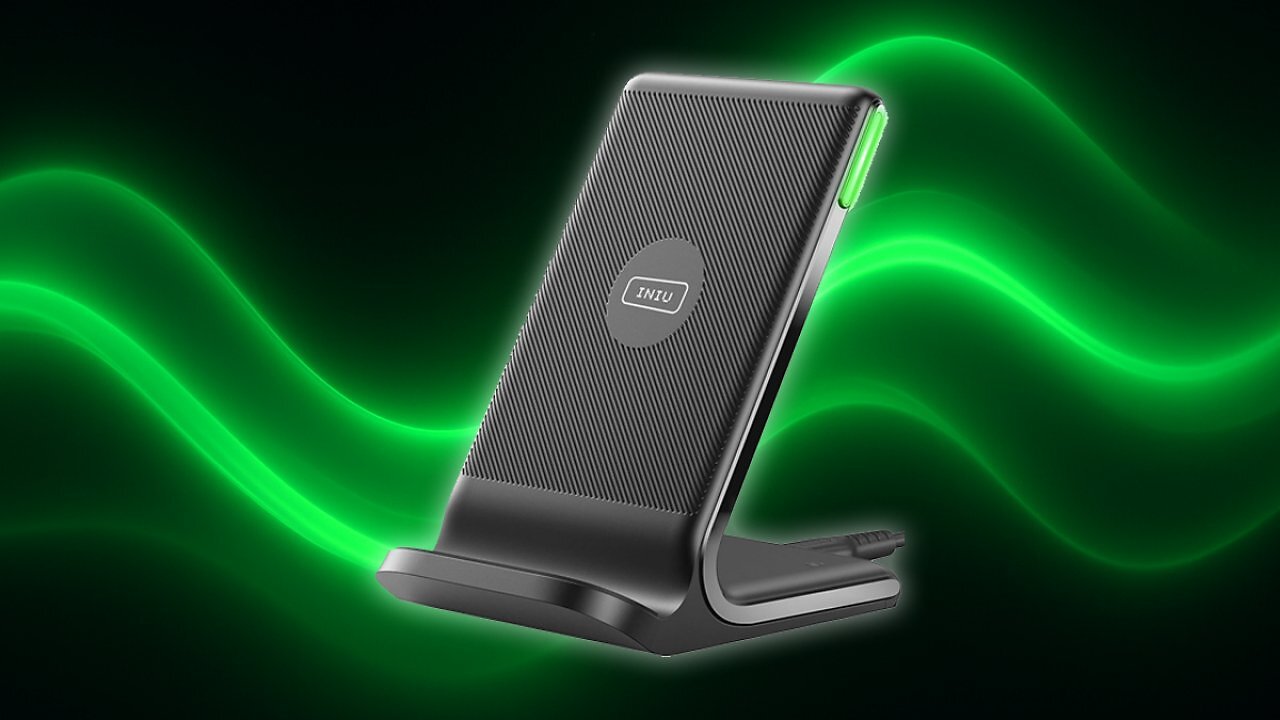 [30/09/2025] INIU Wireless Charger Stand, 15W Qi Zertifiziert Induktive Ladestation Schnelles Kabelloses Ladegerät Handy Ständer handyhalterung für iPhone 17 16 15 14 13 12 Pro Max Samsung Galaxy S23 S22 Google Amazon Angebot