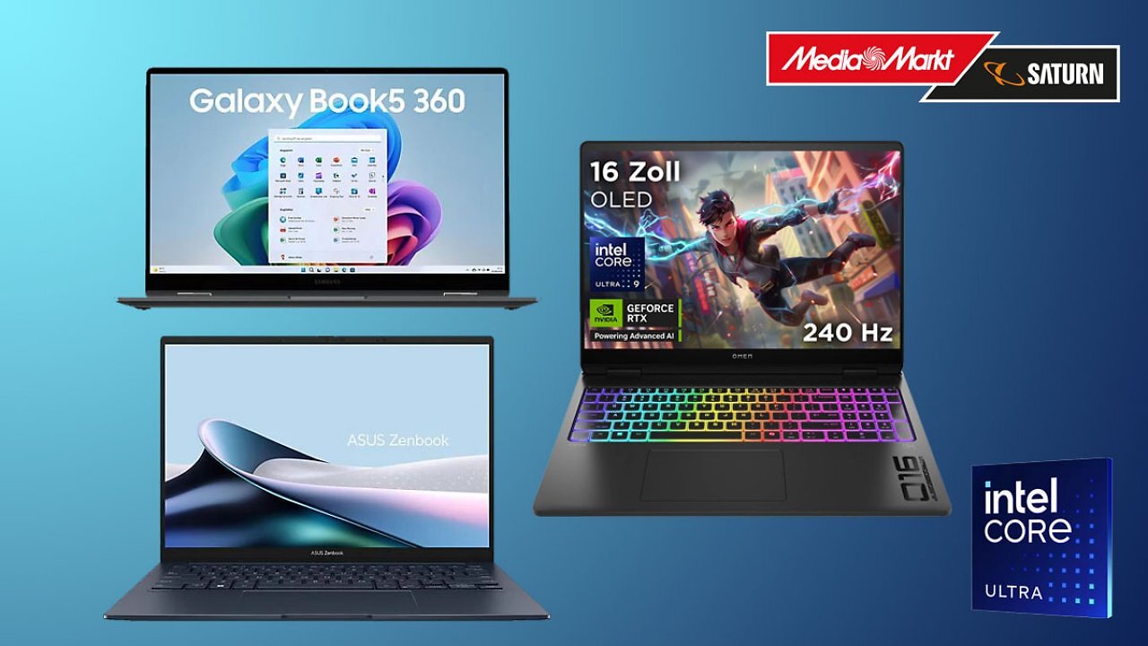 Rabatte bis 500€: Laptops für Gaming & Office mit Intel Core Ultra & RTX 5070 Ti / 5080 / 5090