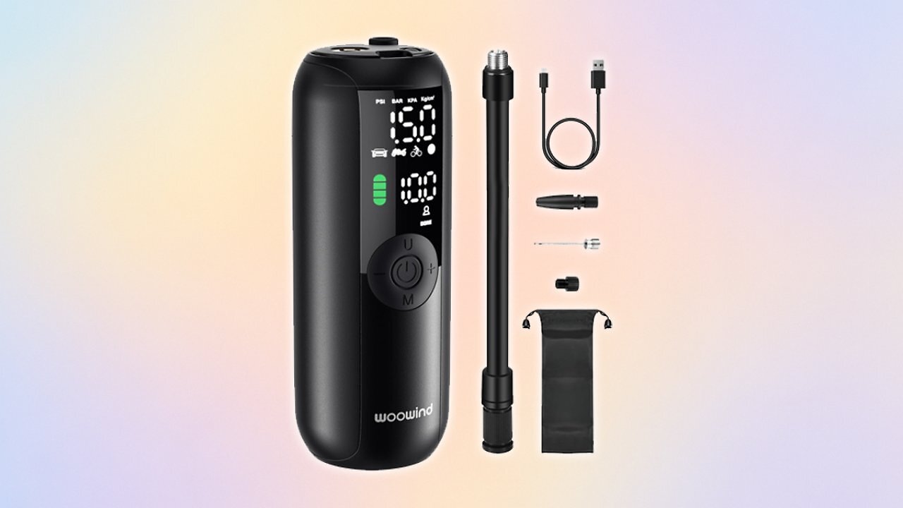[07/09/2025] Woowind LP1 Elektrische Luftpumpe & Akku Kompressor (150 PSI/10.3 Bar), Akku Luftpumpe für Auto, Motorrad, Roller, Bälle - Tragbar + Digital Display + LED Amazon Angebot