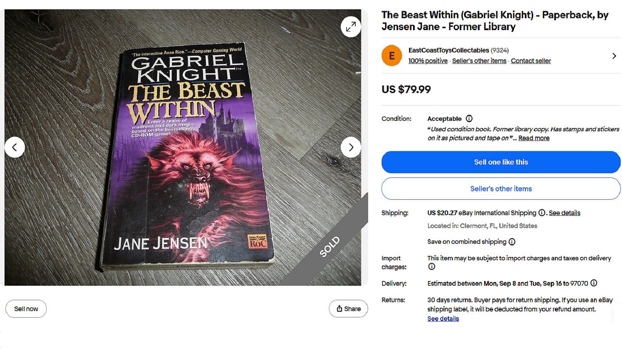 [07/10/2025] Kürzlich bei Ebay: Wer das Spiel in der seltenen Romanfassung besitzen will, zahlt selbst bei lausig erhaltenen Exemplaren inzwischen teils horrend hohe Sammlerpreise.