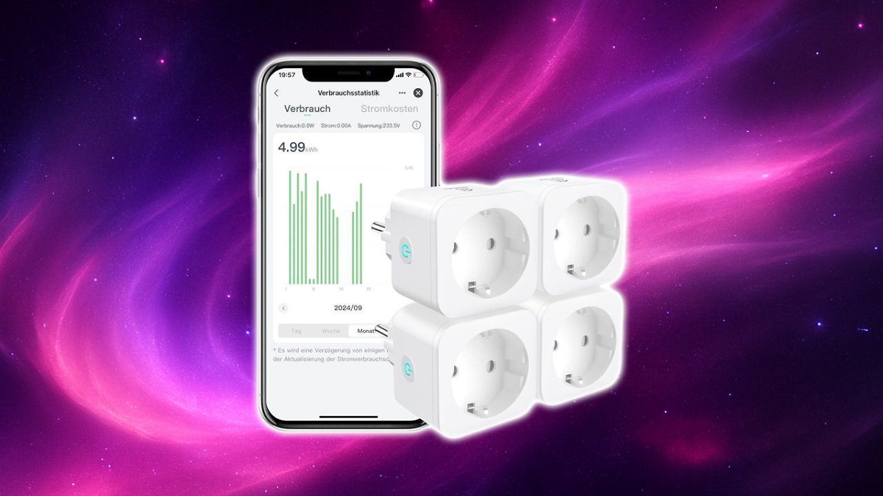 [10/10/2025] EIGHTREE Smart WLAN Steckdose, Smart Home WiFi Steckdose mit Stromverbrauch Messen, Zeitplan, Fernzugriff, TÜV Zertifiziert, 16A, Funktioniert mit Alexa, Google Home, SmartThings, 4er Pack Amazon Angebot