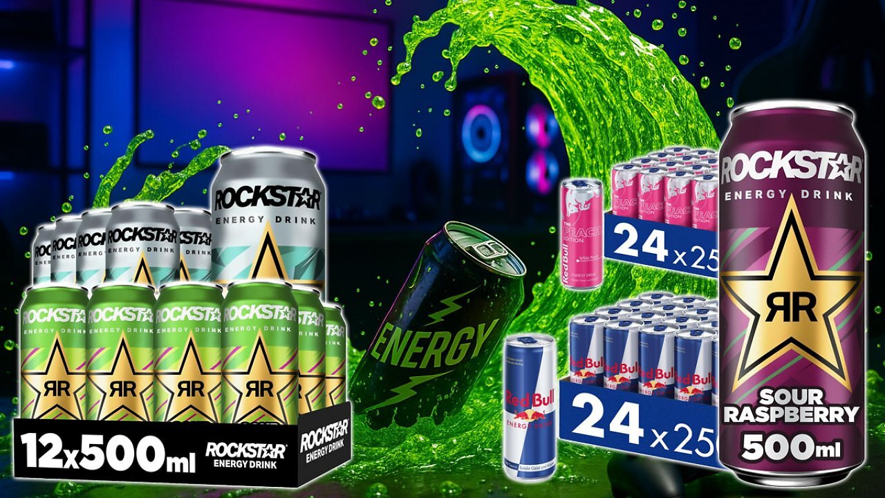 [07/10/2025] Amazon haut ab 84 Cent pro 0,5 Liter am Prime Day raus: Energy Drinks von Rockstar und Red Bull
