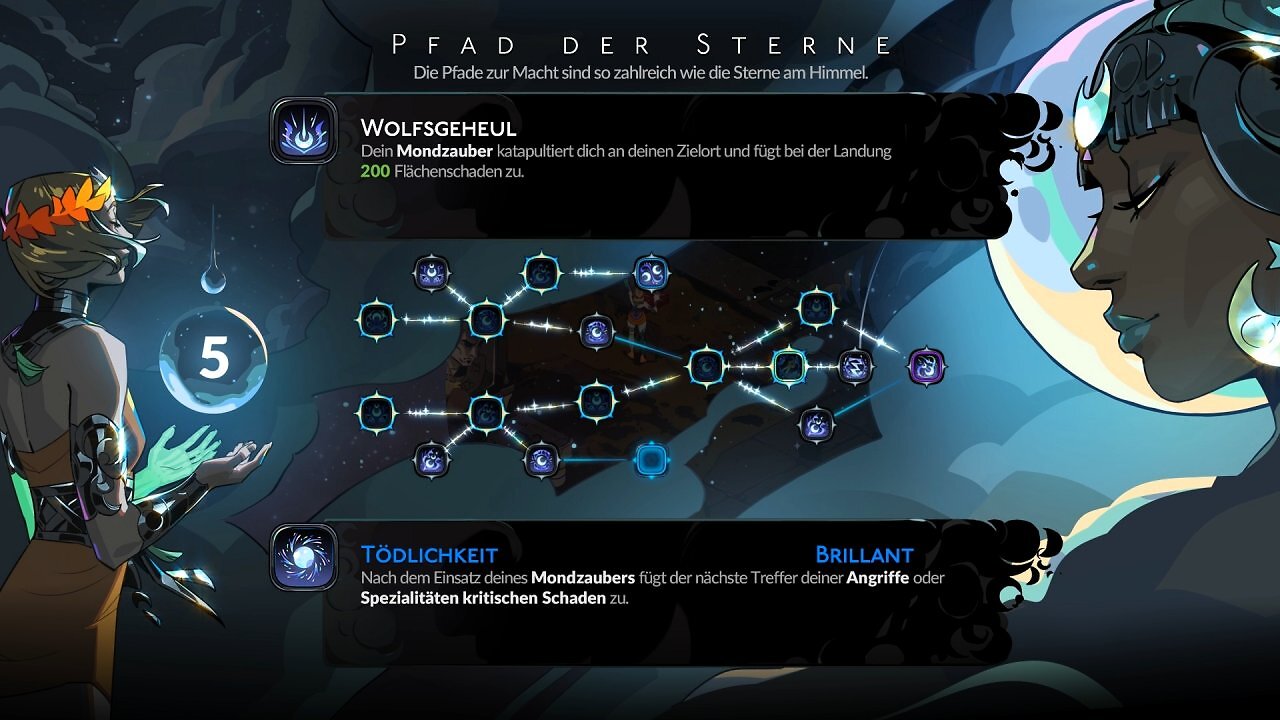 Selenes Zauber haben eigene, kleine Talentbäume.