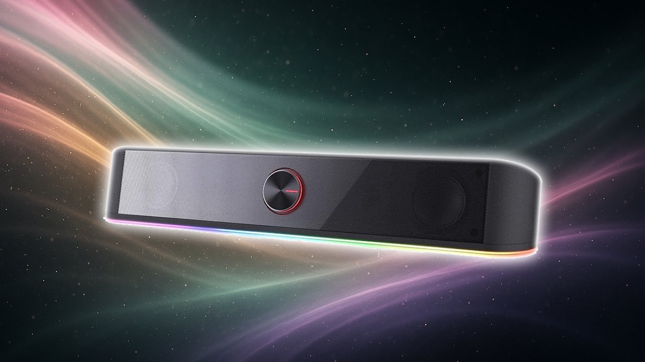 [30/10/2025] Redragon GS560 Adiemus RGB Desktop-Soundbar, 2.0-Kanal-Computerlautsprecher mit dynamischer Lichtleiste Audio-Light-Sync/Display, Touch-Control-Hintergrundbeleuchtung mit Lautstärkeregler, USB Kable Amazon Angebot