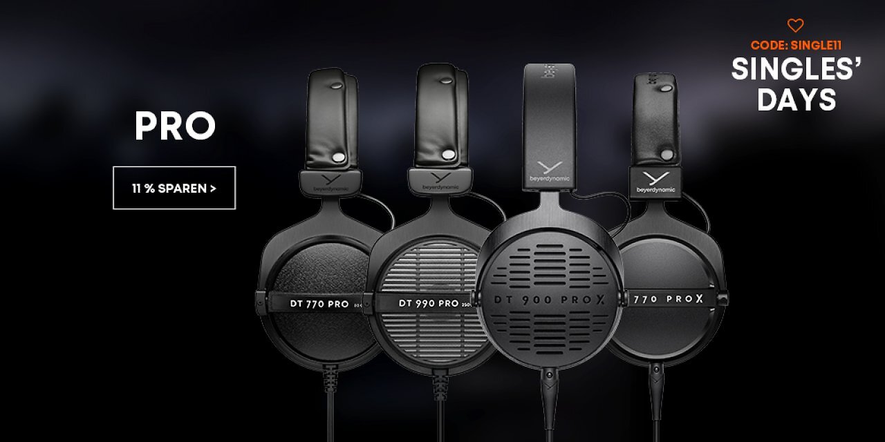 Jetzt beim Singles' Day sparen: 11% Rabatt auf fast Alles von beyerdynamic