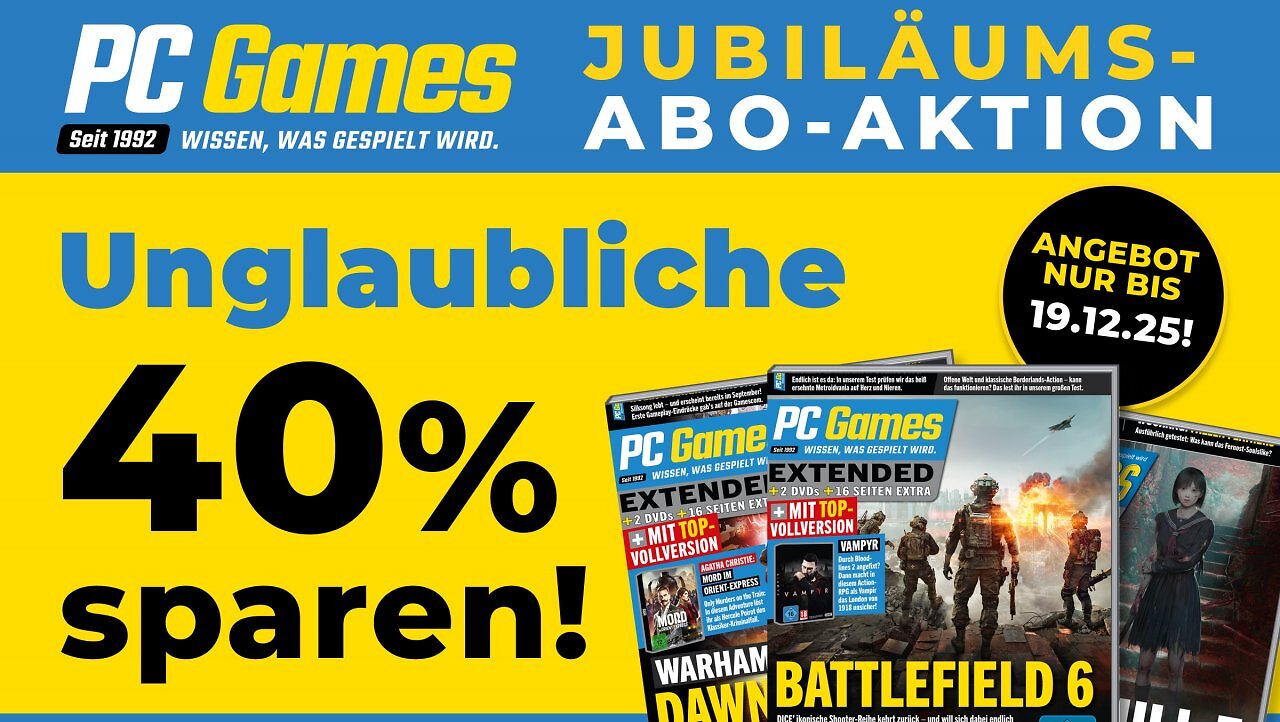 [14/11/2025] Nur für kurze Zeit: 40 Prozent beim PC-Games-Abo sparen (1)