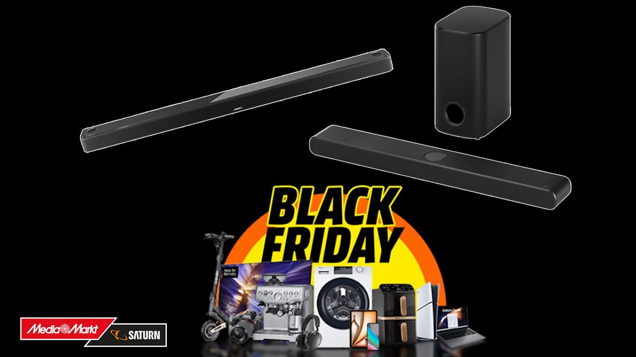 Black-Friday-Rabatte bis 72%: MediaMarkt verramscht Soundbars ab 79€ - Bose, Samsung, LG, Sony & Co.