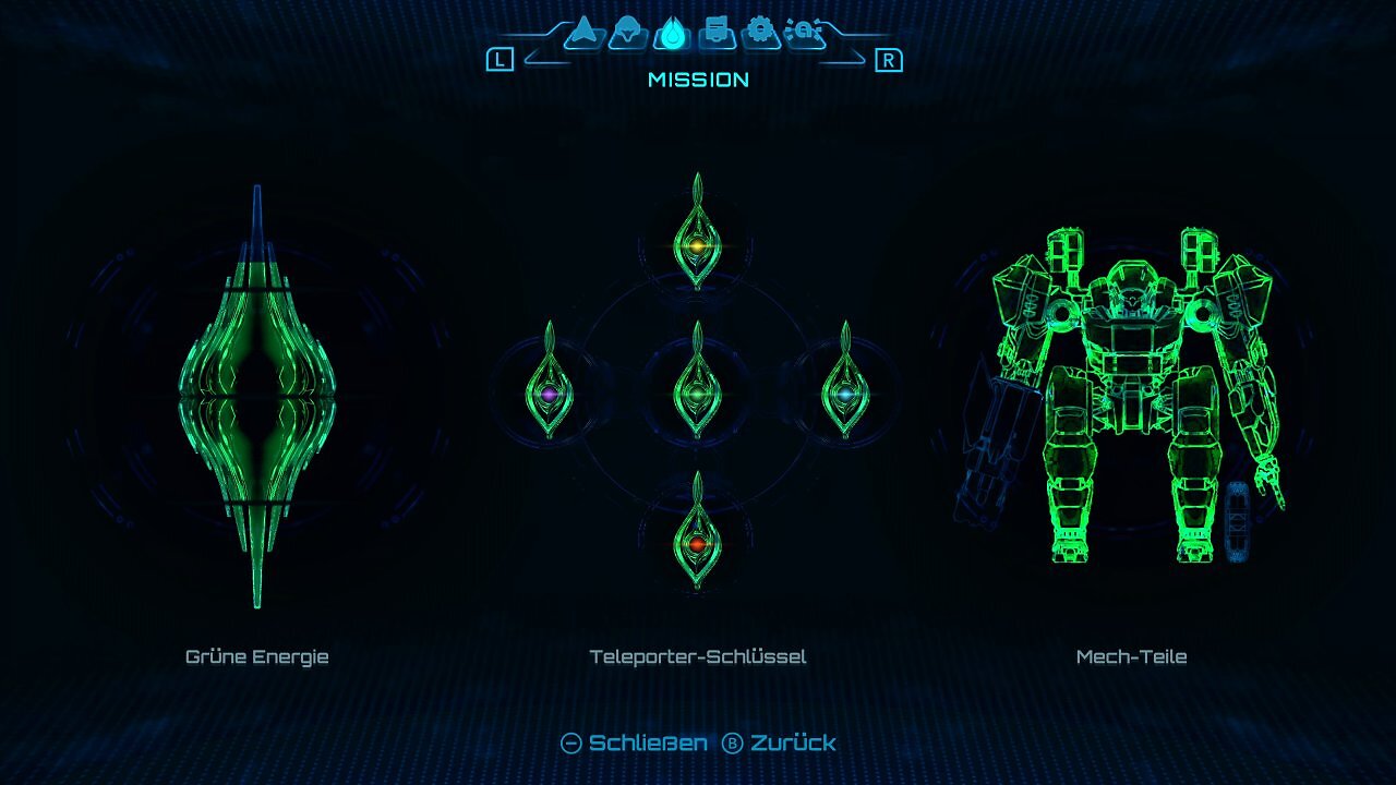 Der Missionsbildschirm aus Metroid Prime 4.