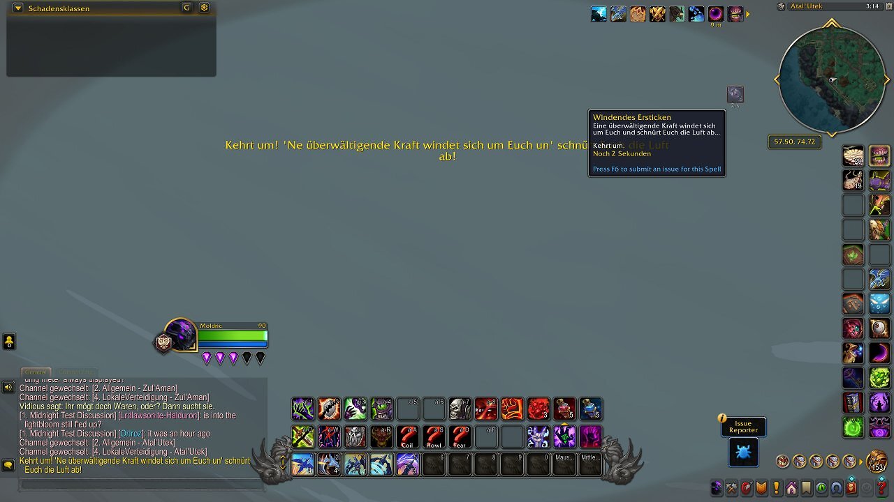 [04/01/2026] WoW Midnight: Das Einzige, was ihr derzeit in Atal'Utek seht, ist dichter grauer Nebel und ein Debuff, der euch im Handumdrehen nach Zul'Aman zurück teleportiert. Was ferner ins Auge sticht: Atal'Utek hält die Spieler nicht mit Mauern oder Stürmen von der Zone fern - es presst das Leben wie eine Riesenschlange aus ihnen heraus...