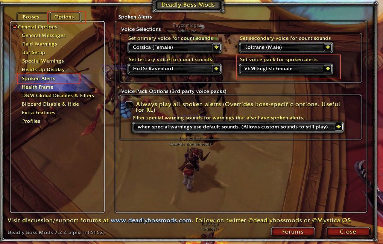 [05/02/2026] Vorbildlich: DBM ist immer noch eines der wenigen Add-ons, die mit internationaler Sprachauswahl daherkommen. Blizzard kopierte hier clevererweise.