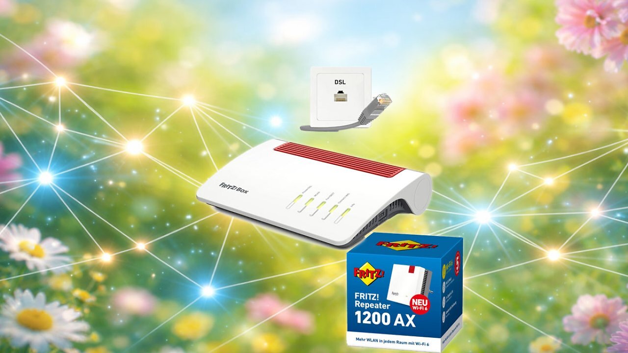 [10/03/2026] AVM FritzBox 7590 und FritzRepeater 1200AX bei den Amazon-Frühlingsangeboten zu Bestpreisen.