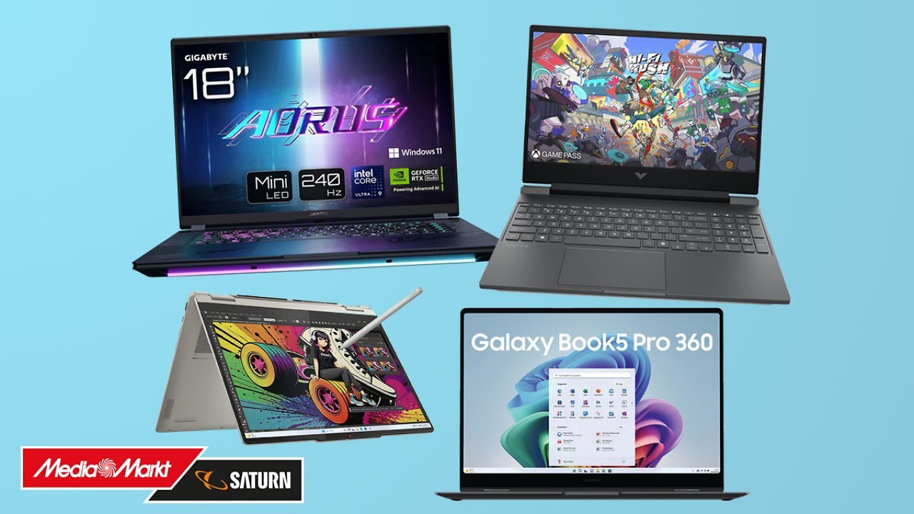 Nur bis Montag bis 700€ Rabatt: Win11-Laptops (Gaming & Office) mit RTX 5090, 5070 & Co. ab 499€