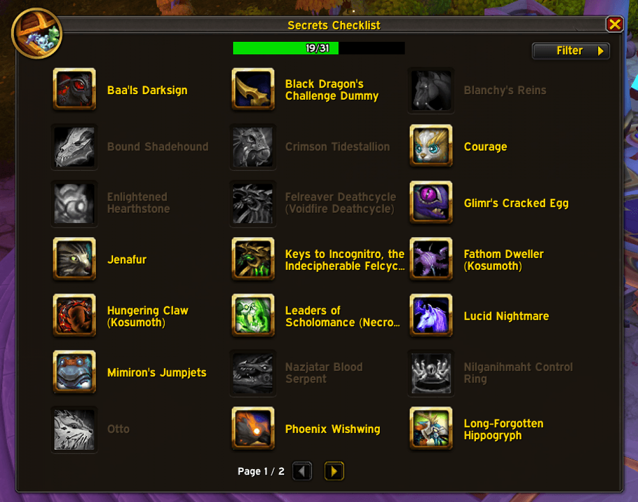 [10/03/2026] So sieht SecretChecklist im Spiel aus.