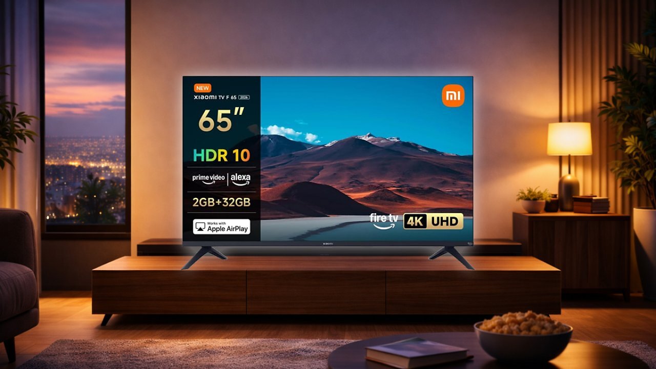 [10/03/2026] Xiaomi TV F 65, 65 Zoll (165 cm), 4K UHD, Smart TV, Fire OS8, Triple Tuner DVB-C/S/S2/T/T2,HDR10, MEMC, 60Hz mit 120Hz Game Boost Mode,Sprachsteuerung mit Alexa,2GB+32GB, Kompatibel mit Apple AirPlay [Energieklasse F] Amazon Angebot