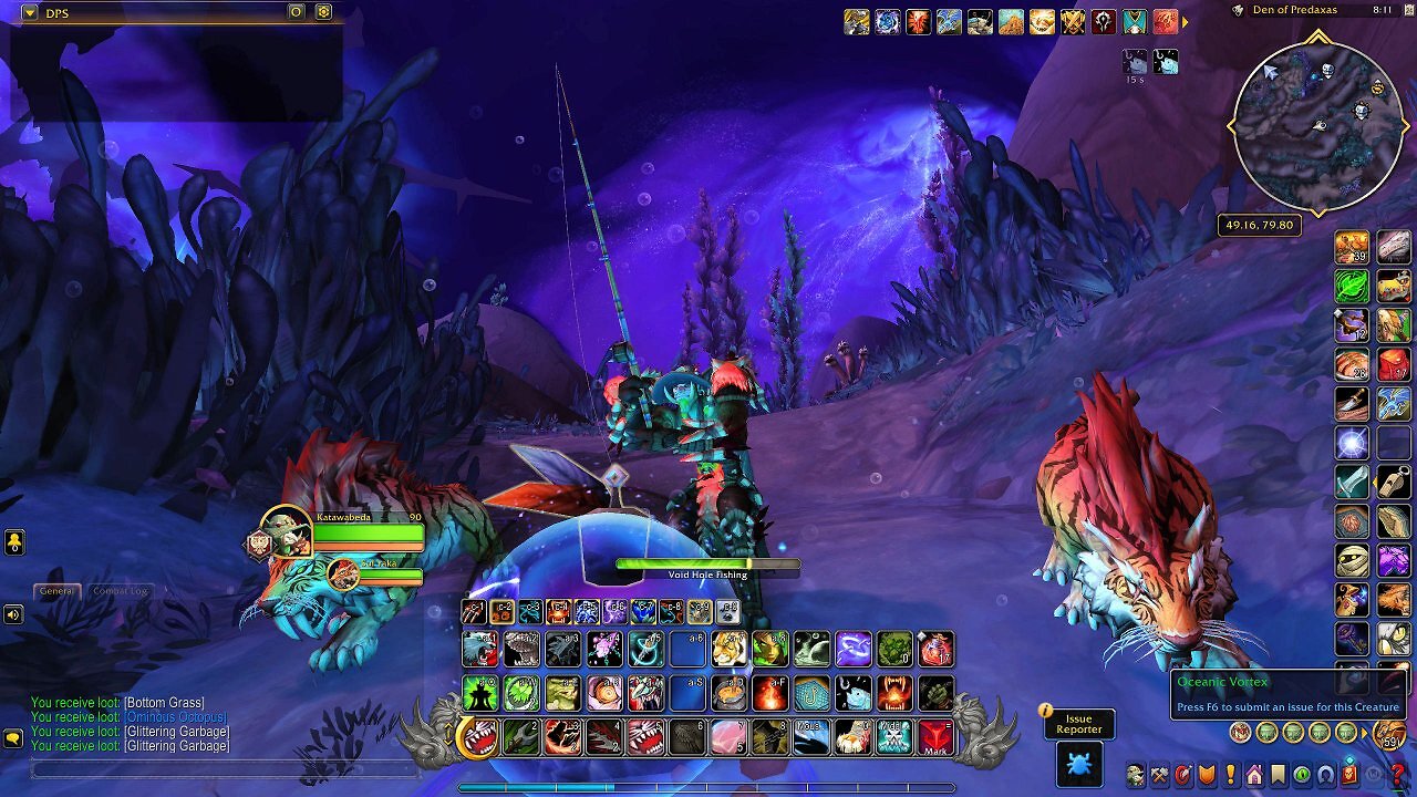 [02/03/2026] Ein durch eine Angleranomalie erzeugter Meeresvortex im Leerensturm - nur in diesen instabilen Gewässern lassen sich die seltensten Void-Fische von WoW Midnight gezielt angeln.